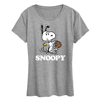 Women's Peanuts Snoopy Easter Basket Graphic Tee