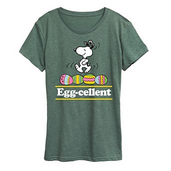 Women's Peanuts Snoopy Egg-cellent Graphic Tee