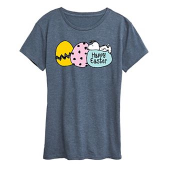 Women's Peanuts Snoopy Happy Easter Eggs Graphic Tee