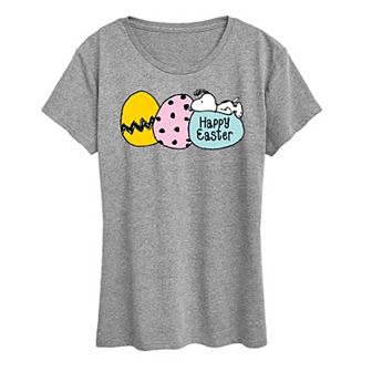 Women's Peanuts Snoopy Happy Easter Eggs Graphic Tee