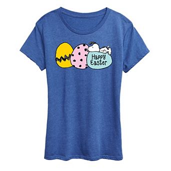 Women's Peanuts Snoopy Happy Easter Eggs Graphic Tee