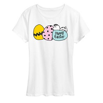 Women's Peanuts Snoopy Happy Easter Eggs Graphic Tee