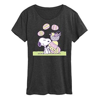 Women's Peanuts Snoopy & Woodstock Easter Graphic Tee