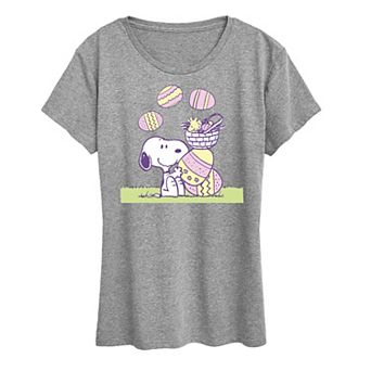 Women's Peanuts Snoopy & Woodstock Easter Graphic Tee