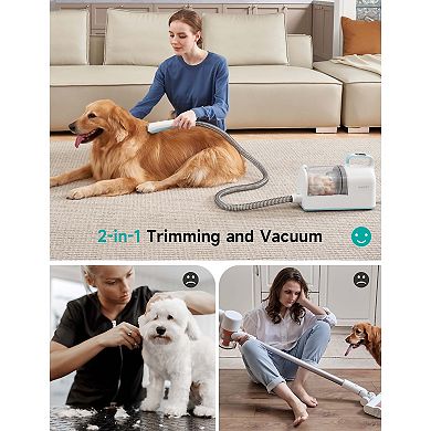 HiCOZY 6-in-1 Pet Grooming Vacuum, 50dB Quiet Dog Cat Vacuum 2L Dust Cup