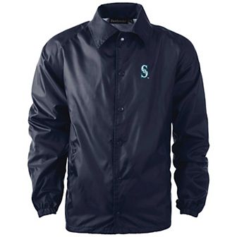 Men's Dunbrooke Navy Seattle Mariners Coach's Raglan Full-Snap Windbreaker Jacket