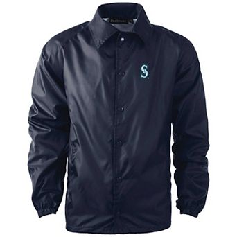 Men's Dunbrooke Navy Seattle Mariners Coach's Raglan Full-Snap Windbreaker Jacket
