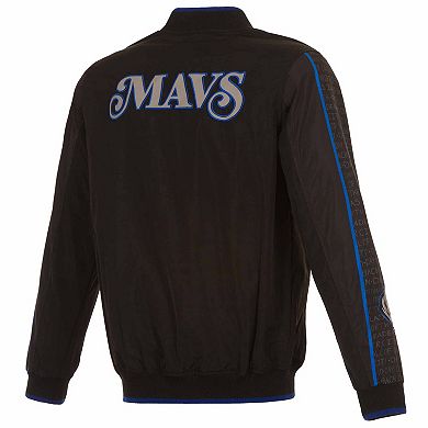 Men's JH Design Black Dallas Mavericks 2023/24 City Edition Nylon Full-Zip Bomber Jacket