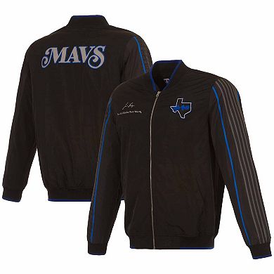 Men's JH Design Black Dallas Mavericks 2023/24 City Edition Nylon Full-Zip Bomber Jacket