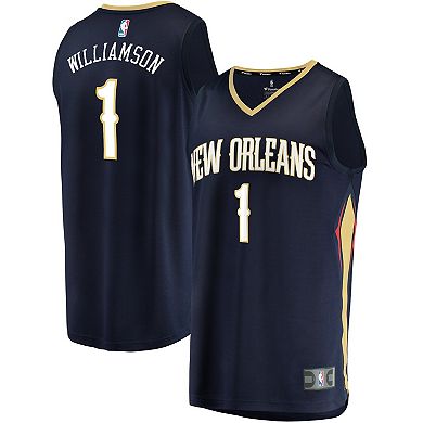 Men's Fanatics Branded Zion Williamson Navy New Orleans Pelicans Fast Break Replica Jersey - Icon Edition