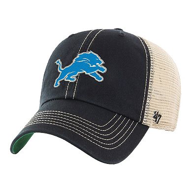 Men's '47 Black/Natural Detroit Lions Trawler Clean Up Trucker Adjustable Hat