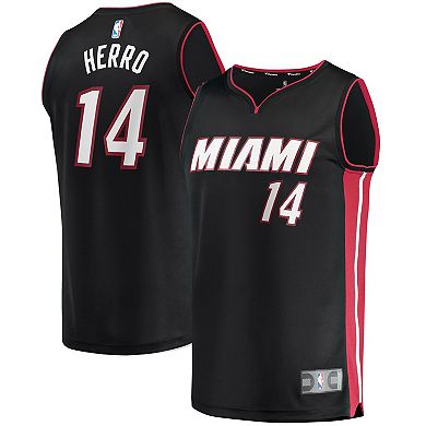 Men's Fanatics Branded Tyler Herro Black Miami Heat Fast Break Replica Jersey - Icon Edition