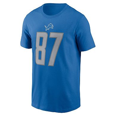 Men's Nike Sam Laporta Blue Detroit Lions Player Name & Number T-Shirt