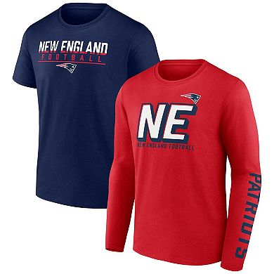 Men's Fanatics Branded Red/Navy New England Patriots Two-Pack T-Shirt Combo Set