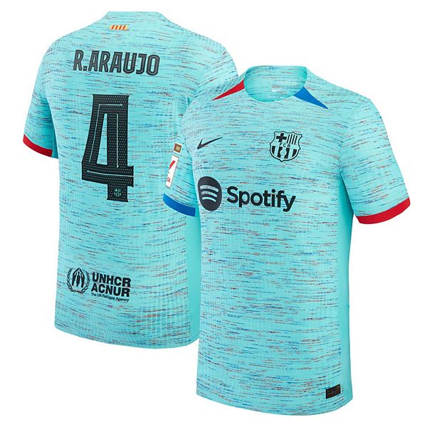 Men's Nike Ronald Araujo Aqua Barcelona 2023/24 Third Authentic Jersey