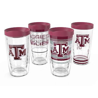 Tervis Texas A&M Aggies 4-Pack 16oz. Emblem, Hype Stripes, Arctic & Competitor Tumbler Set