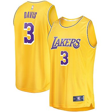 Men's Fanatics Branded Anthony Davis Gold Los Angeles Lakers Fast Break Replica Player Jersey - Icon Edition