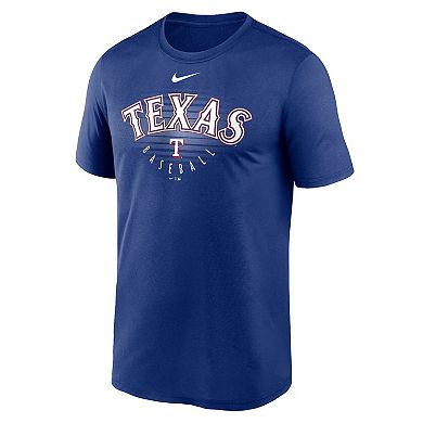 Men's Nike Royal Texas Rangers Wordmark Outline Legend T-Shirt