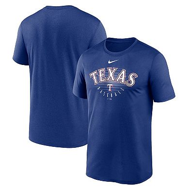 Men's Nike Royal Texas Rangers Wordmark Outline Legend T-Shirt