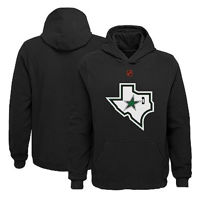 Youth Black Dallas Stars Special Edition 2.0 Secondary Logo Fleece Pullover Hoodie