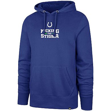 Men's '47 Royal Indianapolis Colts Not All Pain Can Be SeenÂ Kicking the Stigma Pullover Hoodie