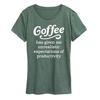 Women's Coffee Unrealistic Expectations Graphic Tee