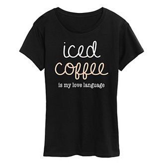 Women's Iced Coffee Love Language Graphic Tee