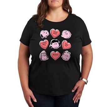 Plus Peanuts Candy Heart Grid Graphic Tee