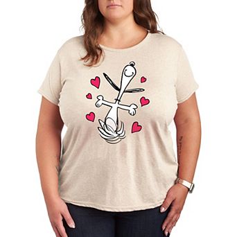 Plus Peanuts Snoopy Dancing Hearts Graphic Tee