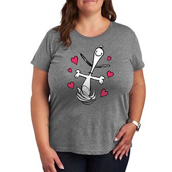 Plus Peanuts Snoopy Dancing Hearts Graphic Tee