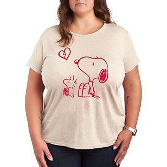 Plus Peanuts Snoopy & Woodstock Broken Heart Graphic Tee