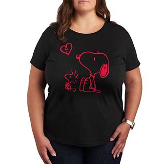 Plus Peanuts Snoopy & Woodstock Broken Heart Graphic Tee