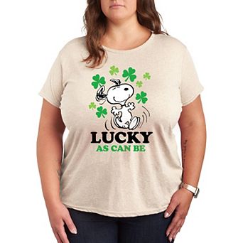 Plus Peanuts Snoopy Lucky As Can Be Graphic Tee