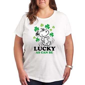 Plus Peanuts Snoopy Lucky As Can Be Graphic Tee
