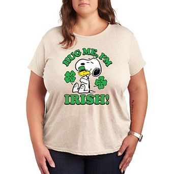 Plus Peanuts Snoopy & Woodstock Hug Me I'm Irish Graphic Tee