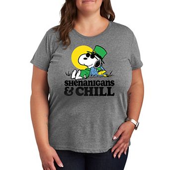 Plus Peanuts Snoopy & Woodstock Shenanigans Chill Graphic Tee