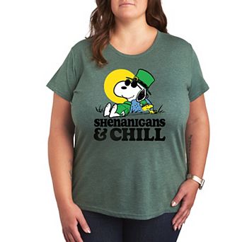 Plus Peanuts Snoopy & Woodstock Shenanigans Chill Graphic Tee