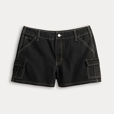 Juniors' Tinseltown Raw Hem Cargo Shorts