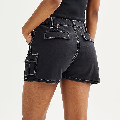 Juniors' Tinseltown Raw Hem Cargo Shorts