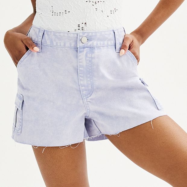 【KOOLOSET】Tin Washing Bermuda Cargo Denim Own It Non Stretch Cargo Denim Bermuda Shorts - Light Wash