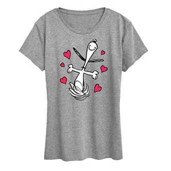 Women's Peanuts Snoopy Dancing Hearts Graphic Tee