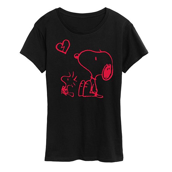 Women's Peanuts Snoopy & Woodstock Broken Heart Graphic Tee