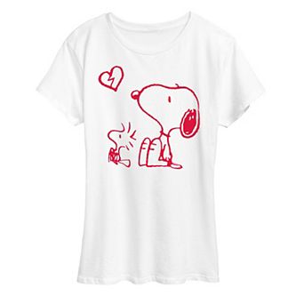 Women's Peanuts Snoopy & Woodstock Broken Heart Graphic Tee