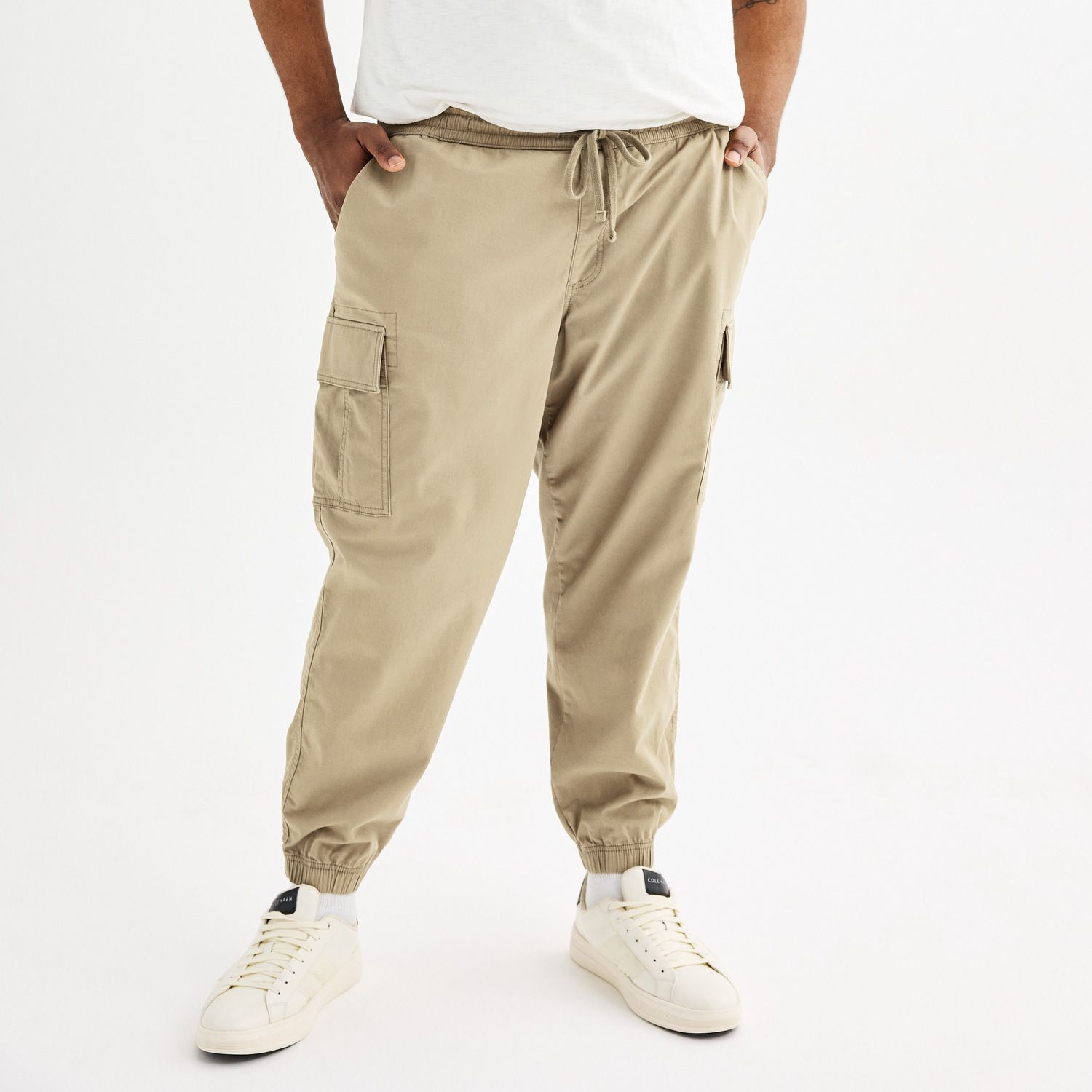 Мужские брюки Big & Tall Sonoma Goods For Life® Pull-On Cargo Jogger, цвет: Бежевый — фото 1