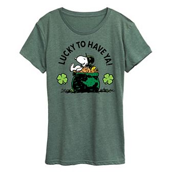 Women's Peanuts Snoopy & Woodstock Lucky To Have Ya Graphic Tee