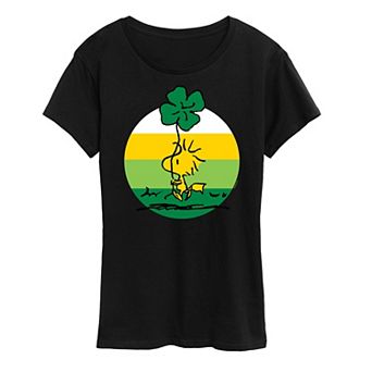 Women's Peanuts Woodstock Shamrock Graphic Tee