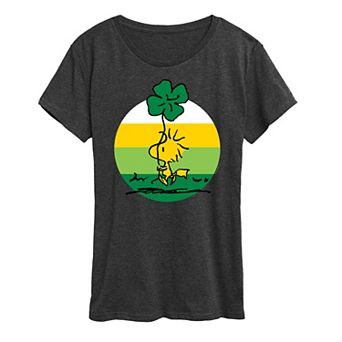 Women's Peanuts Woodstock Shamrock Graphic Tee