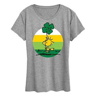 Women's Peanuts Woodstock Shamrock Graphic Tee