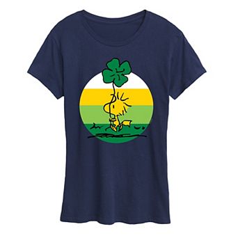 Women's Peanuts Woodstock Shamrock Graphic Tee