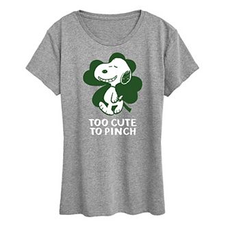 Women's Peanuts Snoopy Too Cute To Pinch Graphic Tee